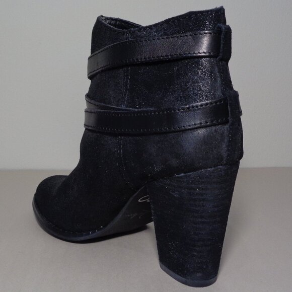 Reba Size 7.5 M / ZANIA / Black / Leather / Heeled Ankle Boots New Women's Shoes - Picture 10 of 16